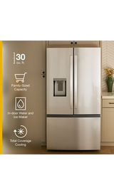 Whirlpool 36-Inch French Door Refrigerator with In-Door Water and Ice Maker - 30 cu. ft. WRFF3536SW