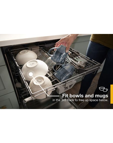 Whirlpool Fingerprint Resistant Quiet Dishwasher with 3rd Rack & Large Capacity WDTA80SAKZ