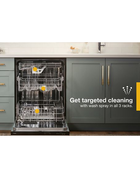 Whirlpool Fingerprint Resistant Quiet Dishwasher with 3rd Rack & Large Capacity WDTA80SAKZ