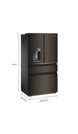 Whirlpool 36-inch Wide True Counter Depth 4-Door French Door Refrigerator - 22 cu. ft. WRMC7036RZ