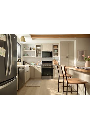 Whirlpool 30-inch Smart Gas Range with Air Cooking Technology, No Preheat Air Fry, Steam/Self Clean and High Speed Preheat WFGS7530RV