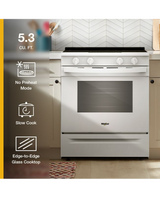 Whirlpool 30-inch Electric Range with No Preheat and Slow Cook Modes WSES3330TW
