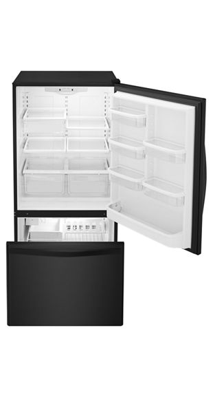 Whirlpool 22 cu. ft. 33-Inch Wide Bottom-Freezer Refrigerator WRB322DMBB