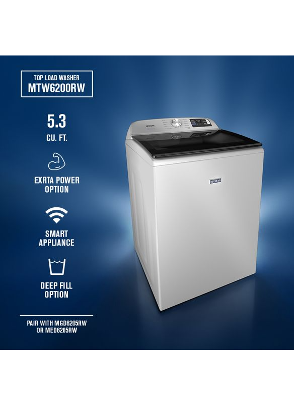 Maytag 5.3 cu. ft. Smart Top Load Washer with Extra Power MTW6200RW
