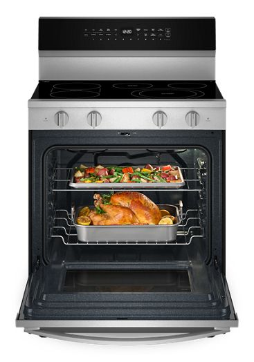 Whirlpool 30-inch Smart Electric Smart Range with Air Cooking Technology, No Preheat Air Fry, High Speed Preheat Oven, WipeClean™ Coating, and Steam/Self Clean WFES7530RZ