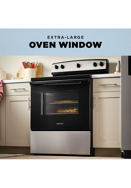 Amana® 30-Inch Electric Range with Extra-Large Oven Window AFCS2530TW