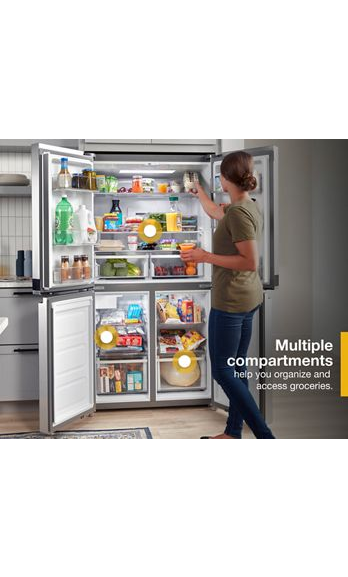 Whirlpool 36-inch Wide Counter Depth 4 Door Refrigerator - 19.4 cu. ft. WRQA59CNKZ