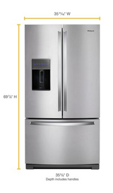 Whirlpool 36-inch Wide French Door Refrigerator - 27 cu. ft. WRF757SDHZ