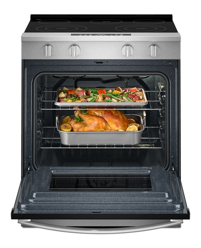 Whirlpool 30-inch Electric Smart Range with Air Cooking Technology and Steam Clean WSES4530TS