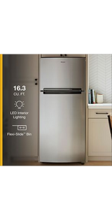 Whirlpool 28-inch Wide Top-Freezer Refrigerator - 16.3 Cu. Ft. WRTX5028PM-Stainless Steel