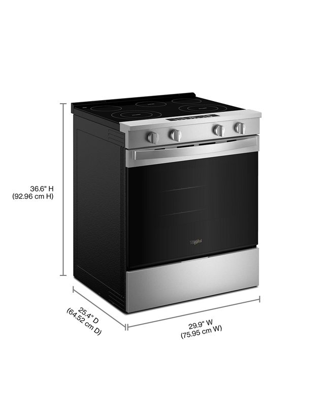 Whirlpool 30-inch Electric Smart Range with Air Cooking Technology and Steam Clean WSES4530TS