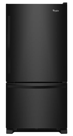 Whirlpool 30-inches wide Bottom-Freezer Refrigerator with SpillGuard Glass Shelves - 18.7 cu. ft. WRB329DMBB