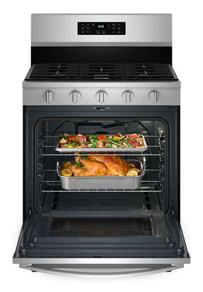 Whirlpool 30-inch Gas Range with Air Cooking Technology, No Preheat Air Fry and Air Baking and Self Clean WFGS5030RZ