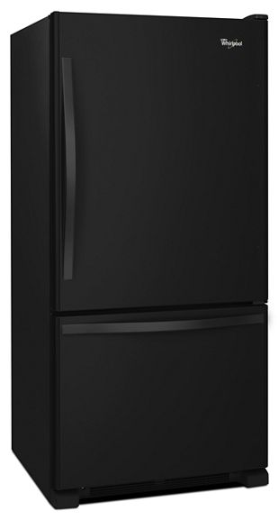 Whirlpool 30-inches wide Bottom-Freezer Refrigerator with SpillGuard Glass Shelves - 18.7 cu. ft. WRB329DMBB