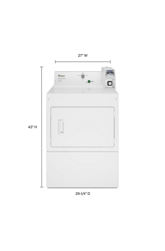 Whirlpool Commercial Electric Super-Capacity Dryer, Coin-Slide and Coin-Box CEM2745FQ