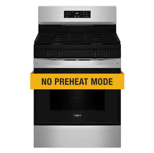 Whirlpool 30-inch Self Clean Gas Range with No Preheat Mode WFGS3530RS