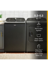 5.2–5.3 Cu. Ft. Whirlpool® Top Load Washer with Removable Agitator WTW6157PB