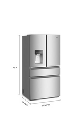 Whirlpool 36-inch Wide True Counter Depth 4-Door French Door Refrigerator - 22 cu. ft. WRMC7036RZ