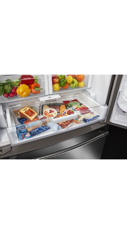 Maytag 33-Inch Wide French Door Refrigerator with Water Dispenser - 22 Cu. Ft MRFF5033PZ