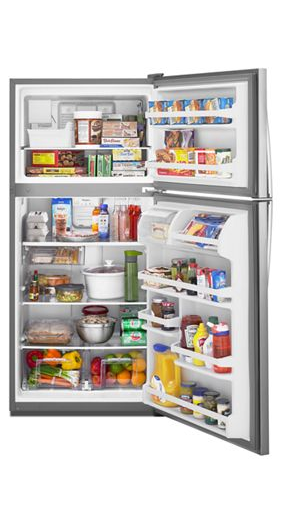 Whirlpool 30-inch Wide Top-Freezer Refrigerator with Factory-Installed Icemaker WRT318FMDM