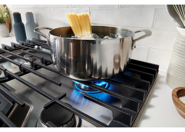 Whirlpool 30-inch Gas Cooktop with EZ-2-Lift™ Hinged Cast-Iron Grates WCGK5030PV