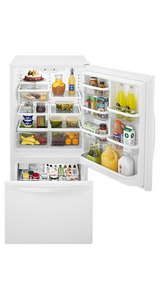 Whirlpool 30-inches wide Bottom-Freezer Refrigerator with SpillGuard Glass Shelves - 18.7 cu. ft. WRB329DMBW