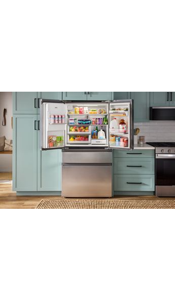 Whirlpool 36-inch Wide True Counter Depth 4-Door French Door Refrigerator - 22 cu. ft. WRMC7036RZ