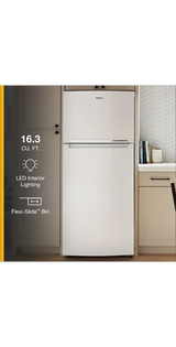 Whirlpool 28-inch Wide Top-Freezer Refrigerator - 16.3 Cu. Ft. WRTX5028PW-White