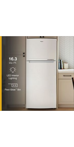 Whirlpool 28-inch Wide Top-Freezer Refrigerator - 16.3 Cu. Ft. WRTX5028PW-White