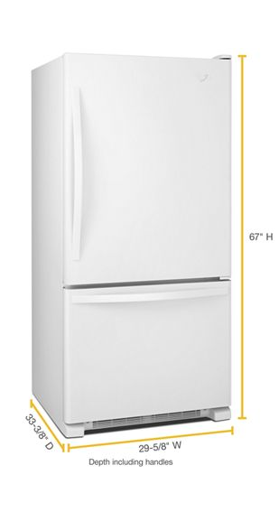 Whirlpool 30-inches wide Bottom-Freezer Refrigerator with SpillGuard Glass Shelves - 18.7 cu. ft. WRB329DMBW