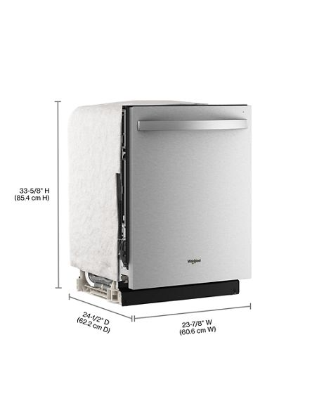 Whirlpool® 24-Inch Top Control Dishwasher with Total Coverage Wash and Auto Open Air Dry in Fingerprint Resistant Stainless Steel WDTS8024SZ