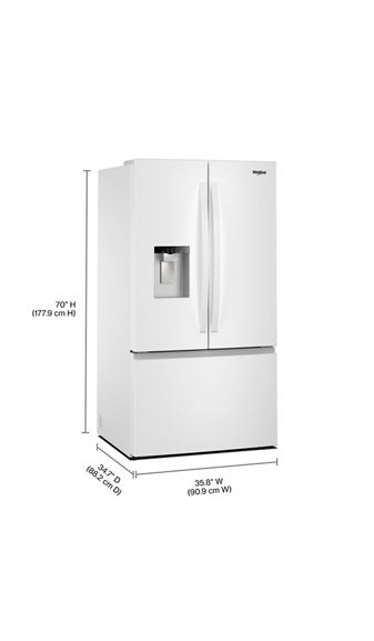 Whirlpool 36-Inch French Door Refrigerator with In-Door Water and Ice Maker - 30 cu. ft. WRFF3536SW