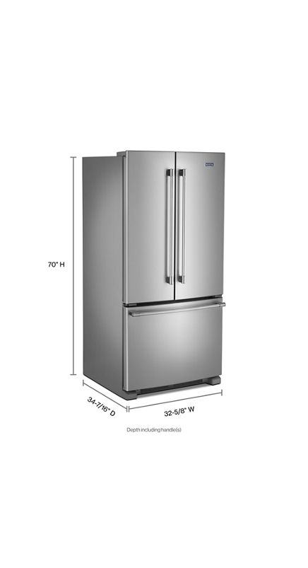 Maytag 33-Inch Wide French Door Refrigerator with Water Dispenser - 22 Cu. Ft MRFF5033PZ