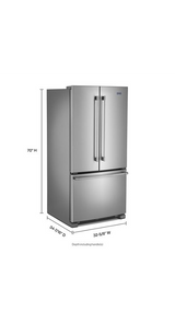 Maytag 33-Inch Wide French Door Refrigerator with Water Dispenser - 22 Cu. Ft MRFF5033PZ
