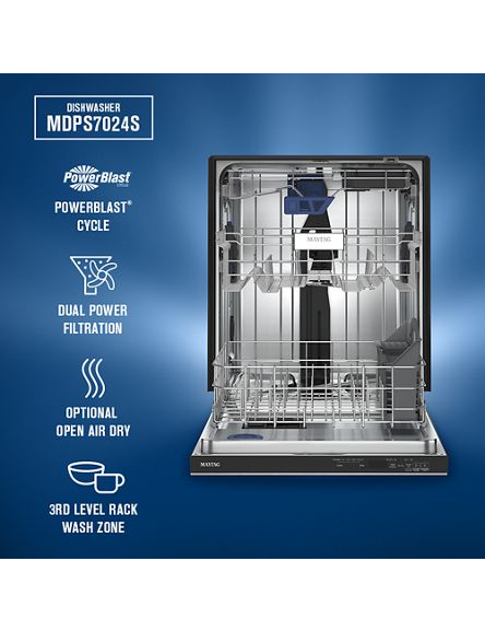 Maytag 24" Top Control Dishwasher with PowerBlast® Cycle and PowerDry MDPS7024SZ