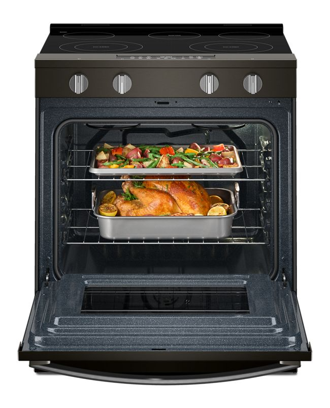 Whirlpool 30-inch Electric Smart Range with Air Cooking Technology and Steam Clean WSES4530TV