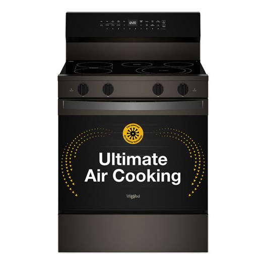 Whirlpool 30-inch Smart Electric Smart Range with Air Cooking Technology, No Preheat Air Fry, High Speed Preheat Oven, WipeClean™ Coating, and Steam/Self Clean WFES7530RV