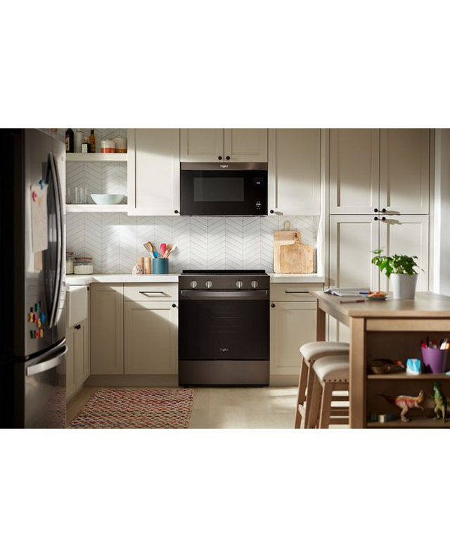 Whirlpool 30-inch Electric Smart Range with Air Cooking Technology and Steam Clean WSES4530TB