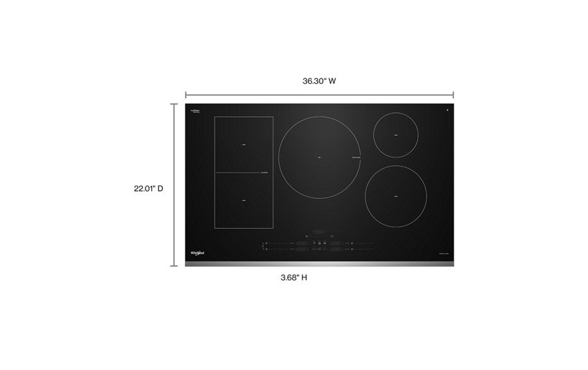Whirlpool 36" Intelligent Induction Cooktop with Temp Cook™ Technology and WipeClean™ Coating WCIT7536SS