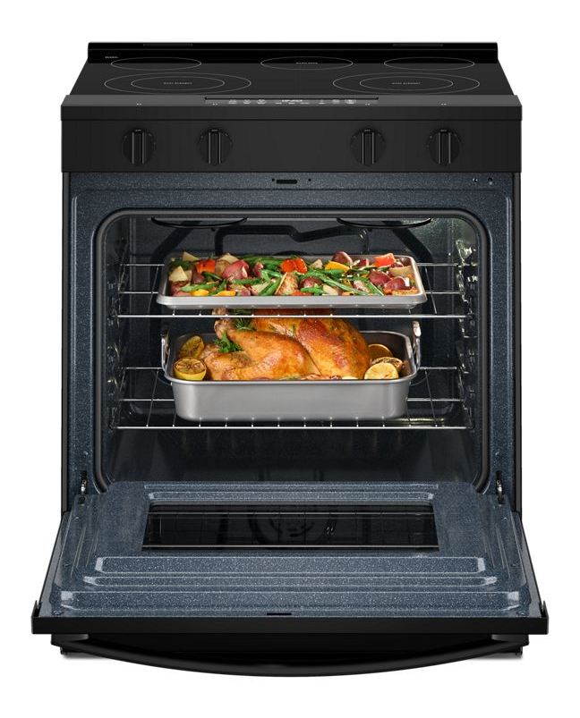 Whirlpool 30-inch Electric Smart Range with Air Cooking Technology and Steam Clean WSES4530TB