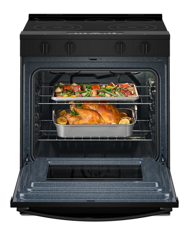 Whirlpool 30-inch Electric Smart Range with Air Cooking Technology and Steam Clean WSES4530TB