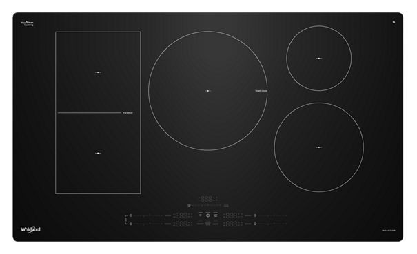Whirlpool 36" Intelligent Induction Cooktop with Temp Cook™ Technology and WipeClean™ Coating WCIT7536SB