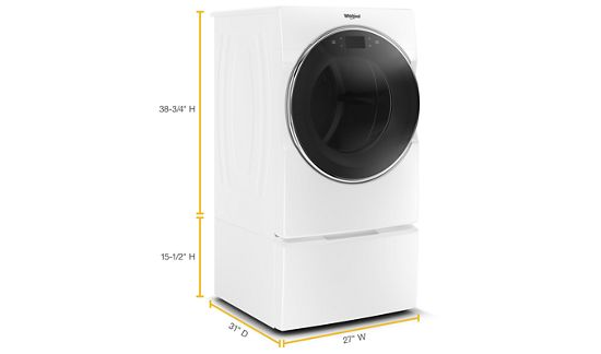 Whirlpool 15.5" Pedestal for Front Load Washer and Dryer with Storage WFP2715HW