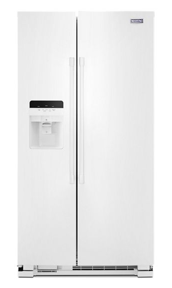 Maytag 36-Inch Wide Side-by-Side Refrigerator with Exterior Ice and Water Dispenser - 25 Cu. Ft. MSS25C4MGW