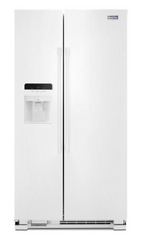 Maytag 36-Inch Wide Side-by-Side Refrigerator with Exterior Ice and Water Dispenser - 25 Cu. Ft. MSS25C4MGW