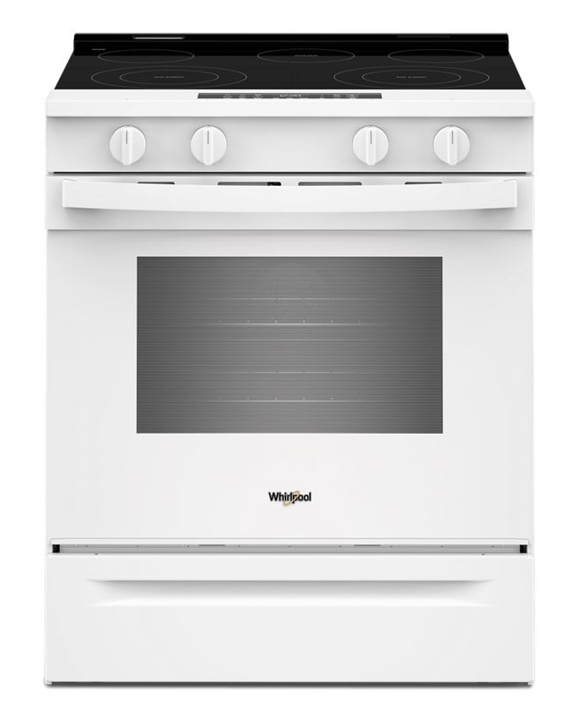 Whirlpool 30-inch Electric Smart Range with Air Cooking Technology and Steam Clean WSES4530TW