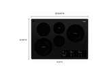 Whirlpool 30-inch Electric Ceramic Glass Cooktop with Two Dual Radiant Elements WCE97US0KB-Black