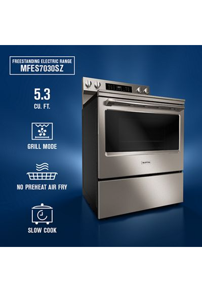 Maytag 30-Inch Wide Electric Range With Grill Mode and No Preheat Air Fry - 5.3 cu. ft. MFES7030SZ