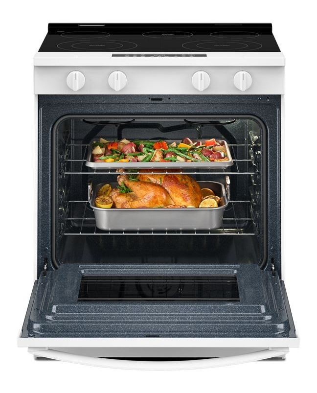 Whirlpool 30-inch Electric Smart Range with Air Cooking Technology and Steam Clean WSES4530TW
