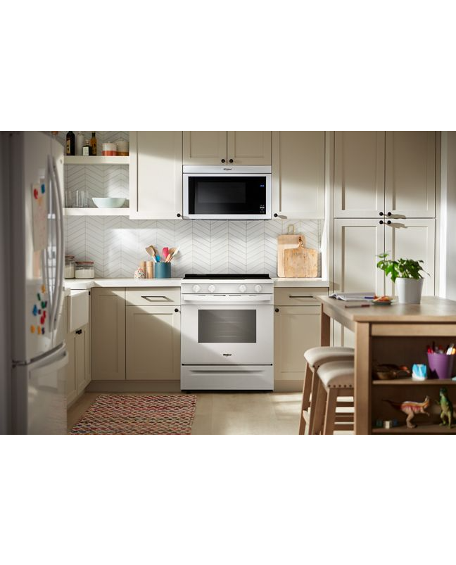 Whirlpool 30-inch Electric Smart Range with Air Cooking Technology and Steam Clean WSES4530TW